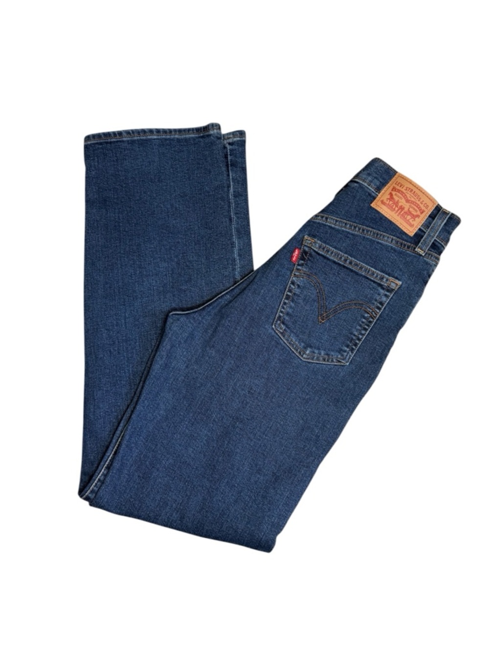Levi’s Ribcage Straight Jeans Size 28 High Rise Button Fly Medium Wash - Picture 4 of 12